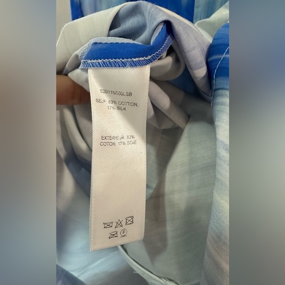 NWT Carolina Herrera Sleeveless Shift Dress Blue Abstract Size 4 - Picture 11 of 11